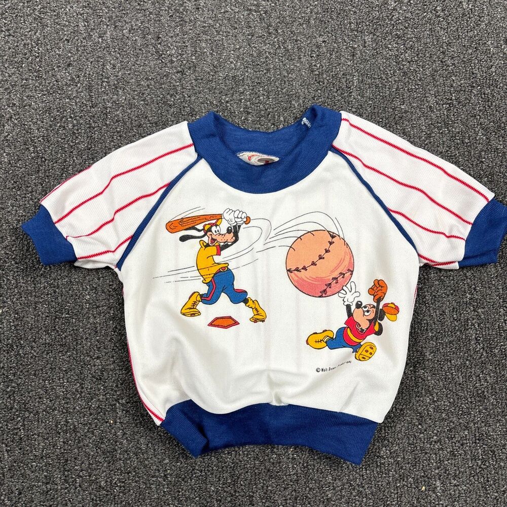 Vintage Disney Baseball Set Y2K Toddler Goofy Mickey Mouse Top Bottom Size 2T - Picture 2 of 5